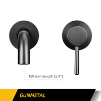 Robinet Mural Lavabo Encastré Laiton, Bec 15 à 26 cm, 9 Finitions