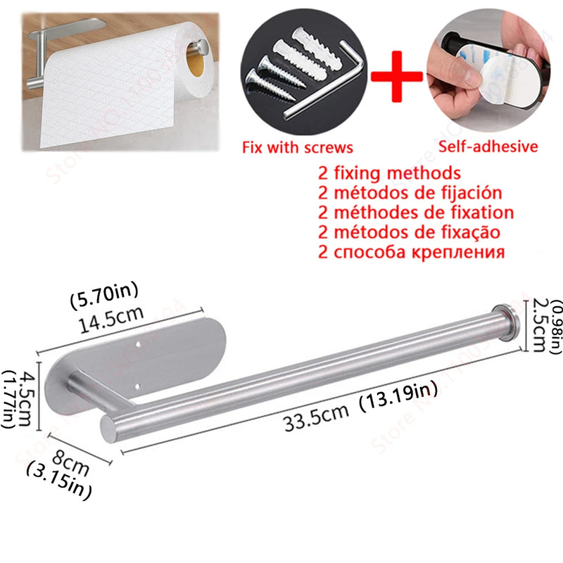 Accessoires Salle de Bain Adhésifs Sans Perçage Noir, Doré ou Argent à la Pièce, 24 Articles