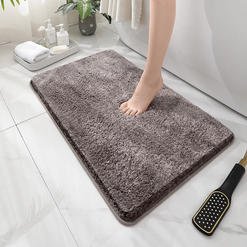 Tapis de Bain Peluche Épais Antidérapant, 13 Coloris, 2 Tailles