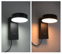 Applique Murale à Brancher LED Orientable 350°, Câble 1,5 m, Noire