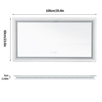 Grand Miroir LED Salle de Bain Rectangulaire Anti-Buée, 100 à 160 cm