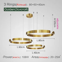 Suspension Cuisine LED Anneaux Ouverts, Ø 40 à 80 cm