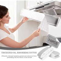 Filtre de Hotte à Découper Non Tissé Absorbant l'Huile, 10 Pièces