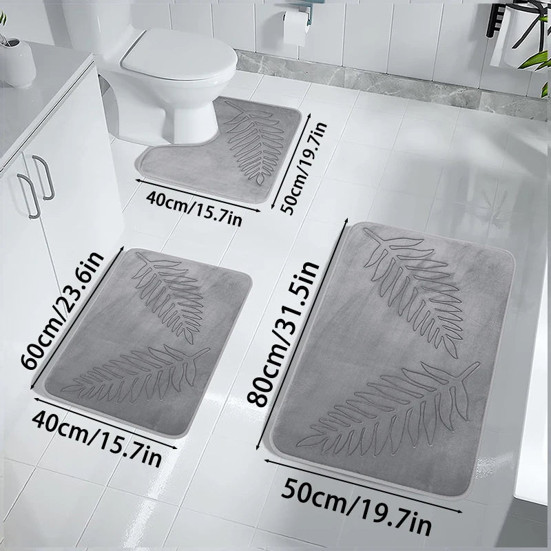 Tapis de Bain Antidérapant Lot de 3 Pièces