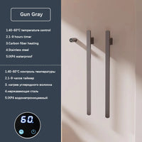 Sèche-Serviette Électrique Mural Vertical 1 à 3 Barres Plates Inox 84 cm