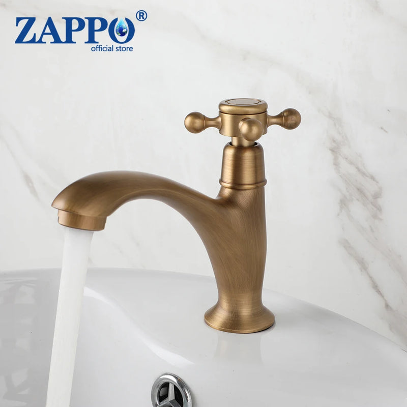 Robinet Lave-Main Eau Froide en Laiton, Antique ou Noir
