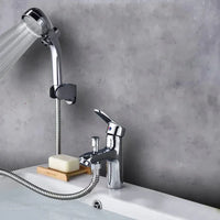 Mitigeur Lavabo Chromé avec Douchette à Main, Inverseur et Flexible