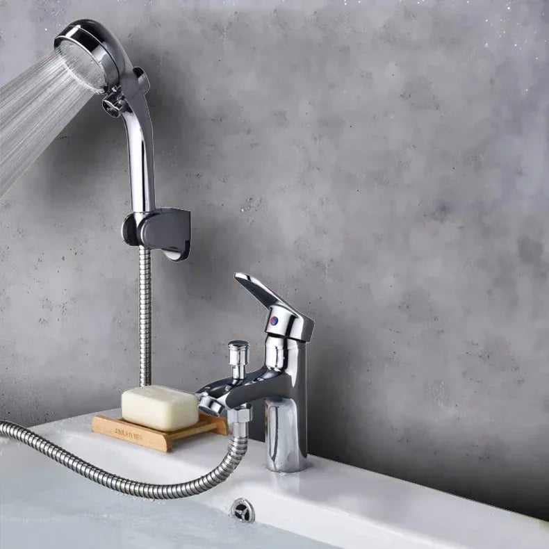 Mitigeur Lavabo Chromé avec Douchette à Main, Inverseur et Flexible