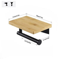 Porte-Papier Toilette avec Étagère Bambou pour Téléphone et Rouleau