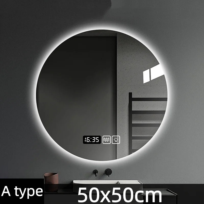 Miroir LED Rond Salle de Bain Anti-Buée Tactile 60 cm