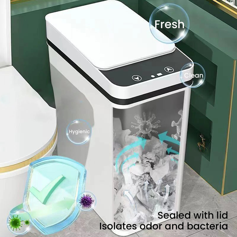 Poubelle Salle de Bain Automatique 12L Anti-Odeurs Capteur