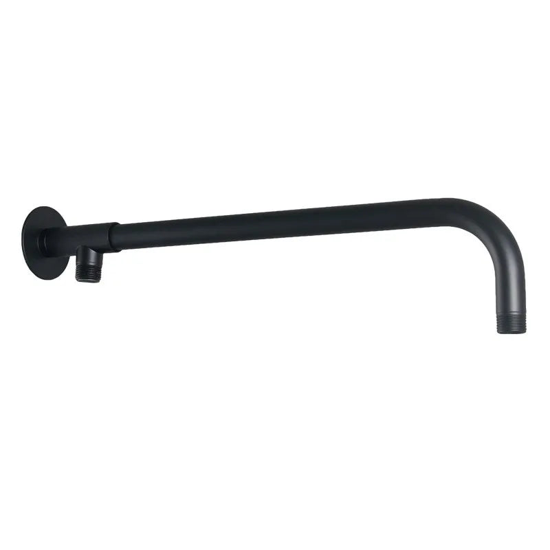 Bras de Douche Mural Inox 33 à 48 cm, Noir ou Chromé