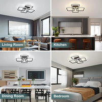 Plafonnier LED Cuisine Multi-Anneaux Dimmable Noir Blanc