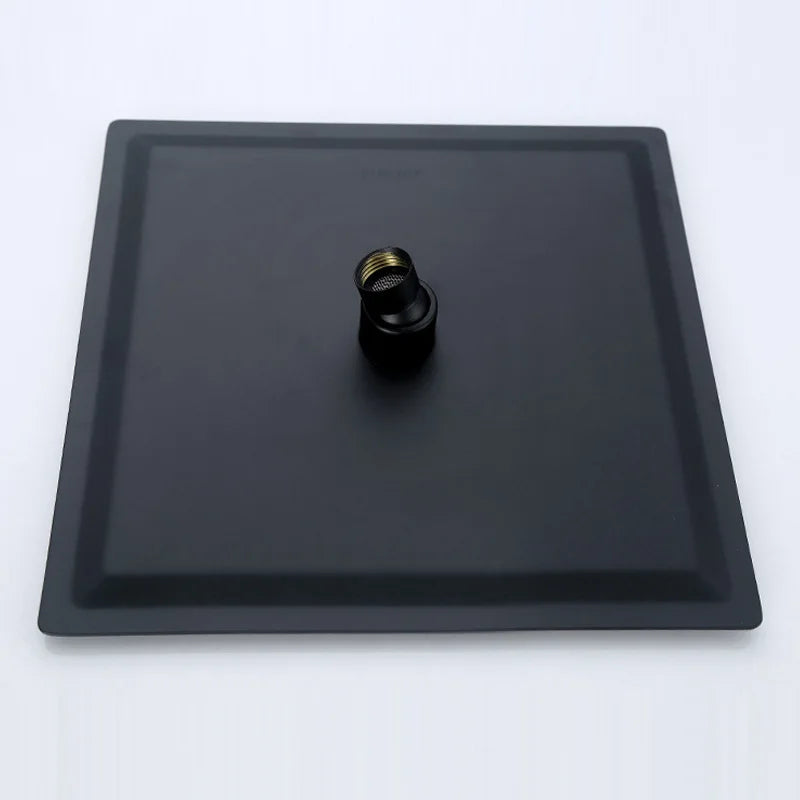 Douche Encastrable Noir ou Chromé, Pomme Carrée 20 ou 25 cm