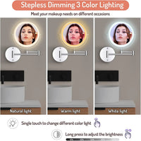 Miroir Grossissant Mural LED Rechargeable Double Face Tactile x5 ou x10