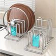Range-Couvercle Inox à Compartiments pour Couvercles et Assiettes, 2 Tailles
