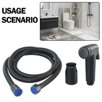 Douchette WC Noire avec Support et Flexible, Raccord G 1/2