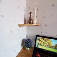 Étagère d'Angle Murale en Bois, Quart de Rond de 15 à 30 cm