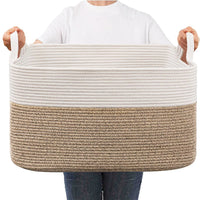 Panier de Rangement en Corde Tressée 58 L à Anses, 6 Coloris