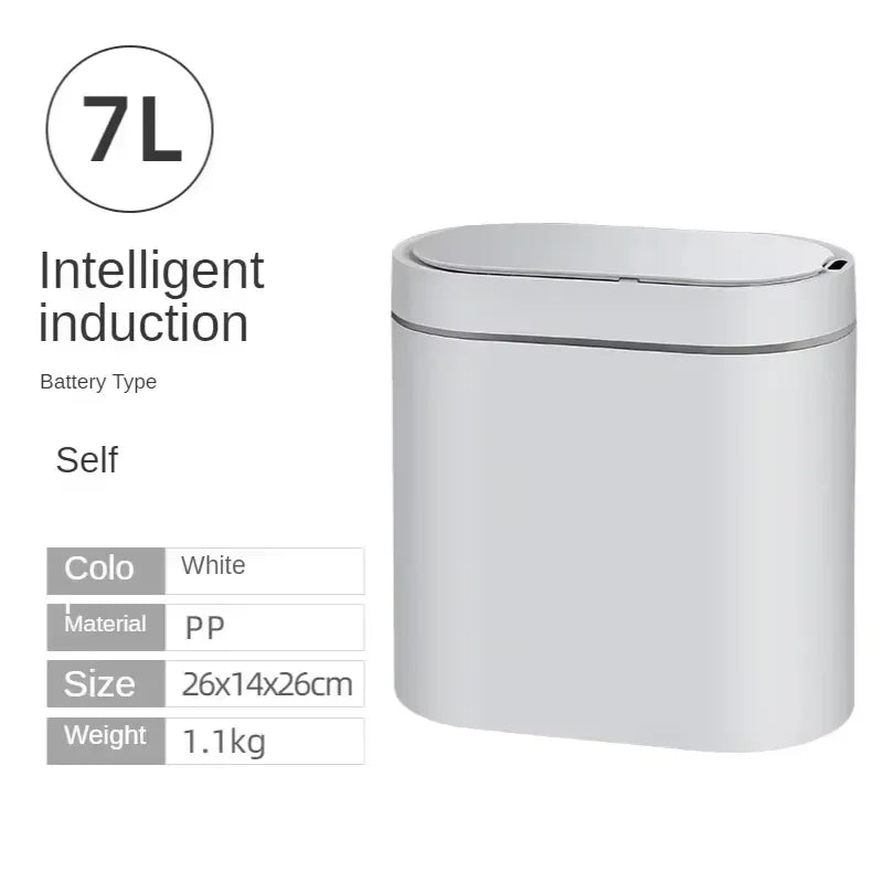Poubelle de Salle de Bain à Capteur Design Cannelé Doré