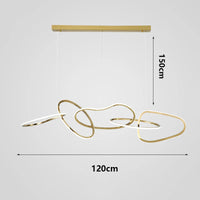 Suspension Cuisine LED Anneaux Entrelacés, 80 à 180 cm