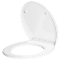 Abattant WC Frein de Chute Forme D ou O, Clipsable, PP Blanc