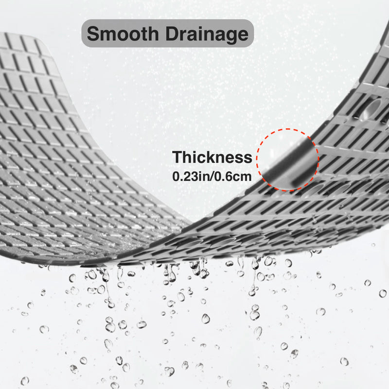 Tapis de Douche Antidérapant en PVC Drainant, Quadrillé 71 x 40 cm