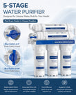 Filtre à Eau Sous Évier 5 Étapes, Purificateur par Ultrafiltration avec Robinet