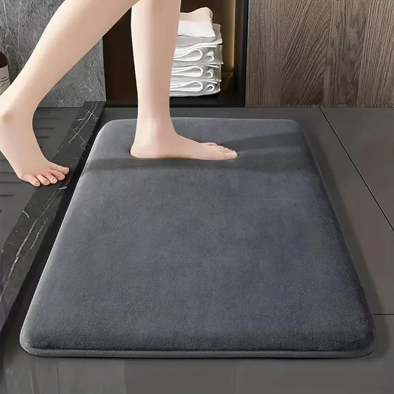 Tapis de Bain Velours de Corail Absorbant Séchage Rapide, 3 Dimensions