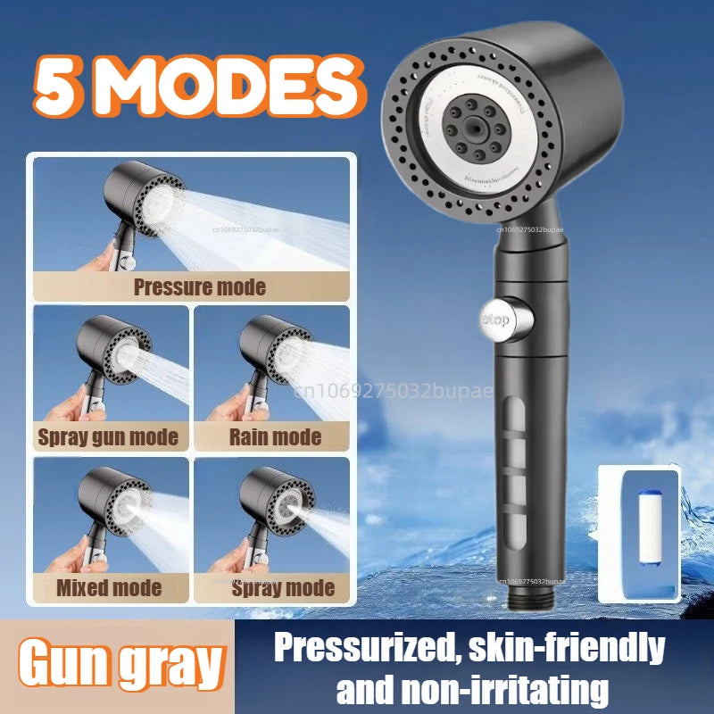 Pommeau de Douche Portable 5 Jets Filtrant Haute Pression
