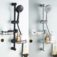 Étagère de Douche Murale Aluminium Panier Rangement