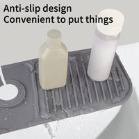 Tapis de Robinet Silicone Anti-Éclaboussures 36,5 ou 44,4 cm, Gris ou Noir
