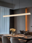 Suspension Cuisine Îlot LED Linéaire Acrylique Cristal, 100 ou 126 cm