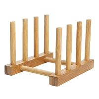 Égouttoir à Assiettes en Bambou Sans Bac, Porte-Vaisselle 14 x 11,5 cm