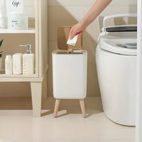 Poubelle Salle de Bain à Pression Blanche 10 Litres
