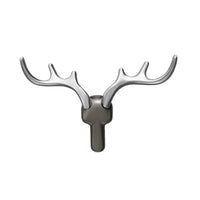 Patère Murale Bois de Cerf Alliage de Zinc Noir, Doré ou Argent