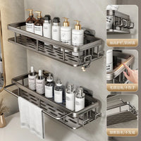 Étagère de Douche Murale Aluminium Sans Perçage 31,5 cm