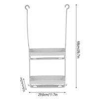 Étagère de Douche à Suspendre à 2 Niveaux en Plastique, 68 cm