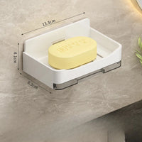 Porte-Savon Mural Sans Perçage avec Drainage, Noir, Gris ou Blanc, 13,3 cm