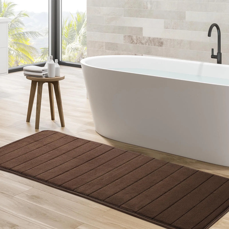 Tapis de Bain Mémoire de Forme Marron Extra-Long