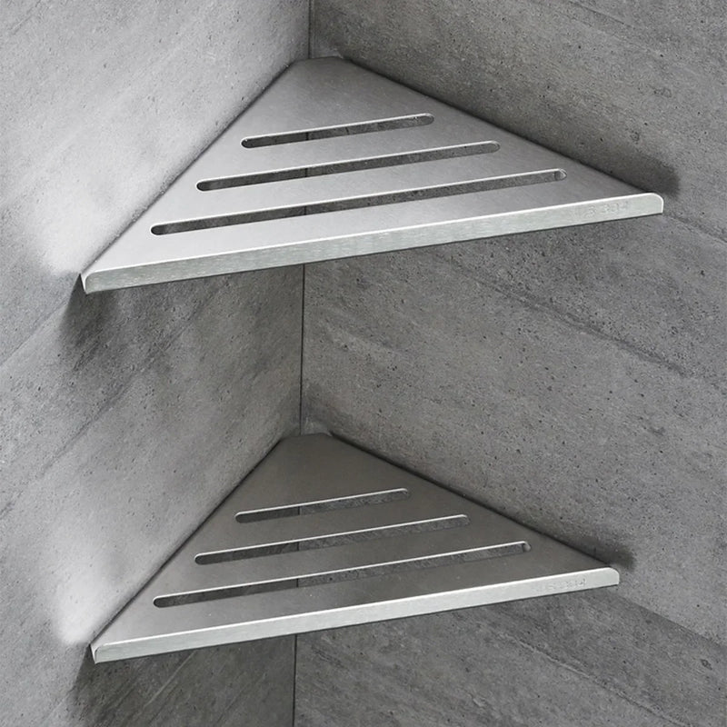 Étagère de Douche d'Angle Inox Noir ou Argent 31 x 21 cm