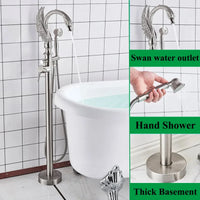 Robinet Baignoire sur Pied Col de Cygne Laiton avec Douchette, 4 Finitions