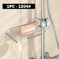 Étagère de Douche Sans Perçage pour Barre de Douche, Noir ou Argent