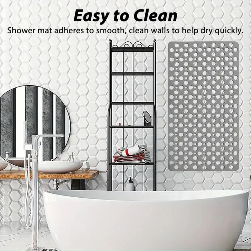 Tapis de Douche Antidérapant à Ventouses Drainant 43 x 75 cm