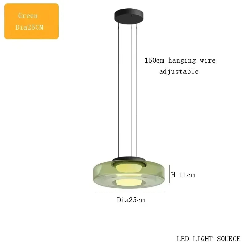 Suspension Cuisine Verre Étagé Vert, Ambre ou Gris, 1 à 3 Niveaux