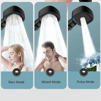 Pommeau de Douche Réglable 3 Modes Économie d'Eau Noir