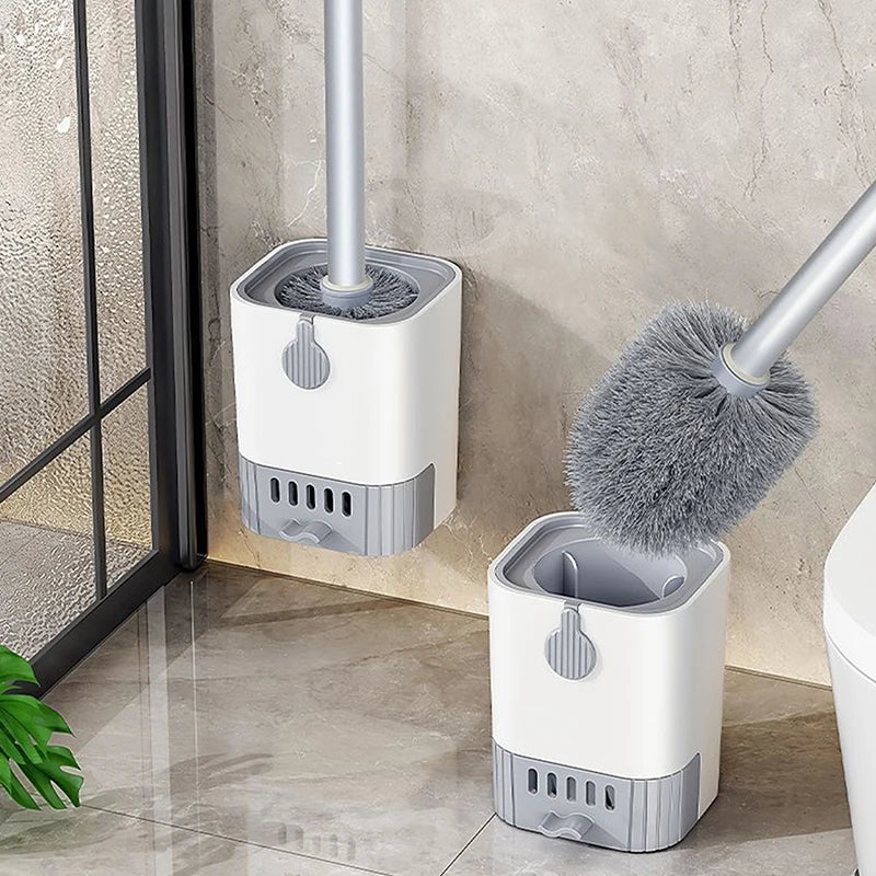Brosse WC Multifonction à Plateau Coulissant, Bleu ou Blanc, 43,5 cm