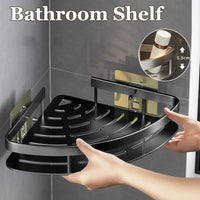 Étagère de Douche d'Angle Sans Perçage, Noir ou Argent