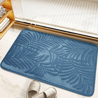 Tapis de Bain Mémoire de Forme à Feuilles en Relief, Antidérapant, 2 Tailles