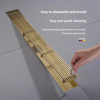 Caniveau de Douche Doré Inox 304, 20 à 60 cm de Long
